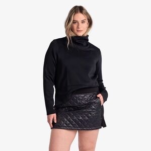 ARULA Shiny Black Faux Leather Quilted Mini Skirt Size X
